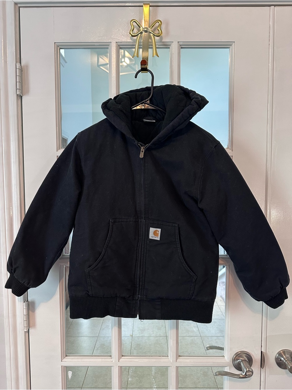 Carhartt Kids Black Hooded Zip-Up Jacket